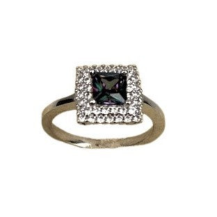 Inel Argint 925 cu Topaz Mare Patrat M 51 - vivimall.ro