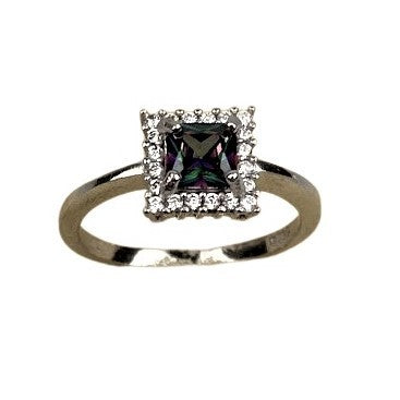 Inel Argint 925 cu Topaz Mare Patrat M 54 - vivimall.ro