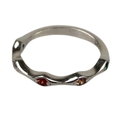 Inel Argint 925, Molecula cu Zirconii Colorate M51 - vivimall.ro