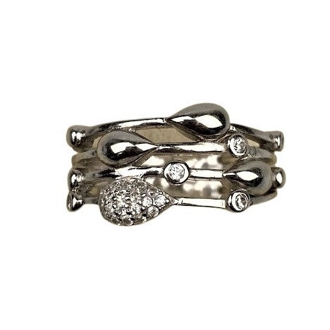 Inel Argint 925, Teardrops M 51 - vivimall.ro