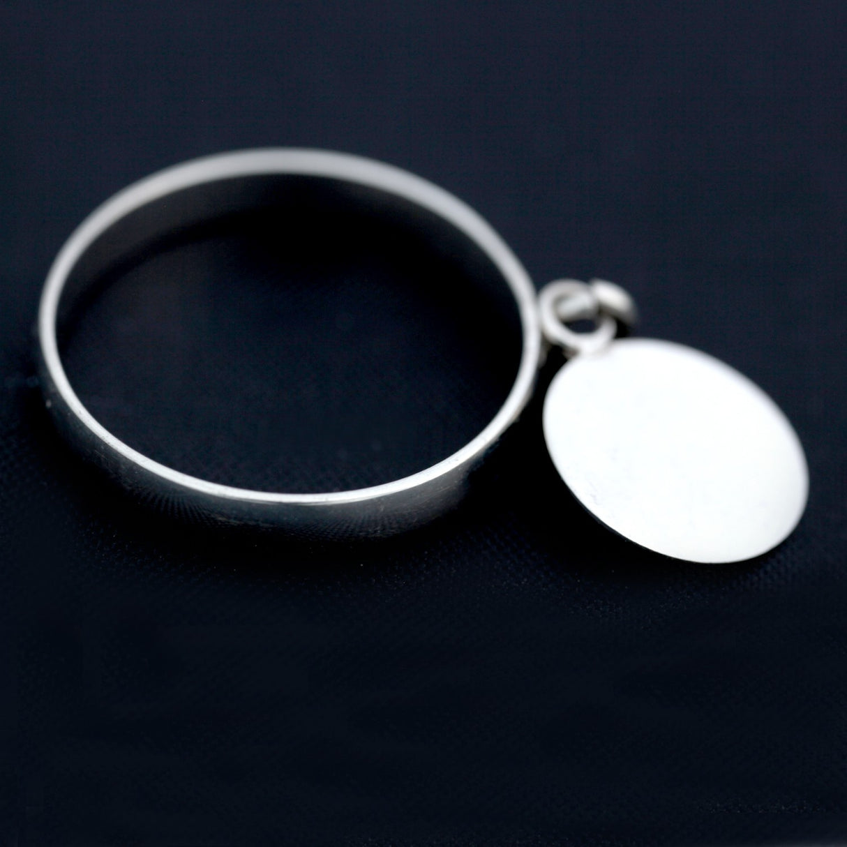 Inel cu banut din Argint 925, placat cu rodiu, marimea 62