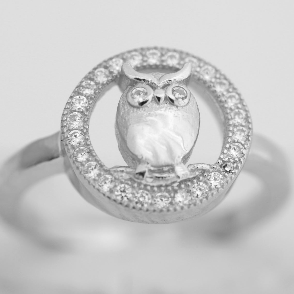 Inel din Argint 925 cu model Bufnita, marimea 55 - vivimall.ro