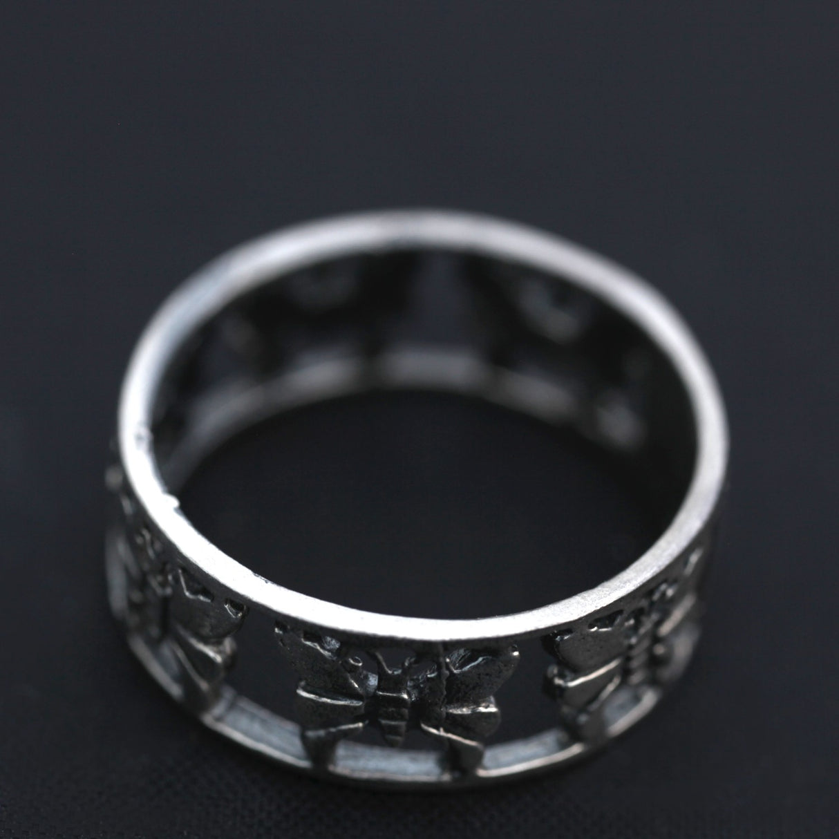 Inel din Argint 925, model patinat cu fundite, 51 mm - vivimall.ro