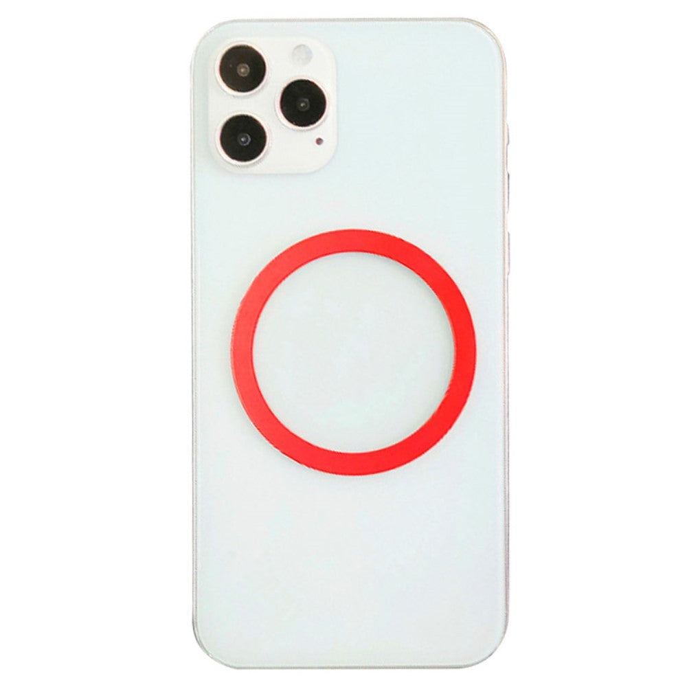 Inel Magnetic incarcare fara fir, montare auto, MagSafe Silicone pentru Apple iPhone 12 / 13 / 14, Rosu - vivimall.ro