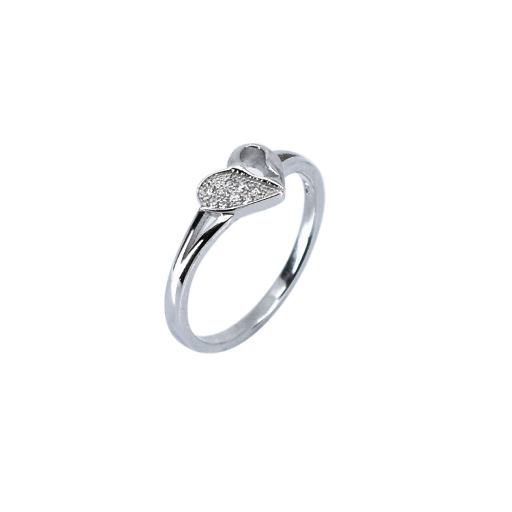 Inel Shinny Heart din Argint 925, placat cu rodiu, marimea 52