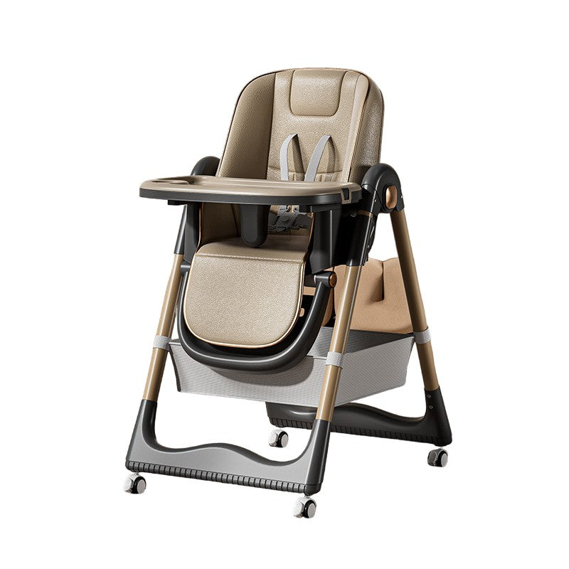 Scaun de Masa pentru Bebelusi si Copii, Flippy, 2 Tavite si Husa Detasabile, Multifuncțional, Stabil, Centura de Siguranta, Inaltime Ajustabila, Spatar Reglabil Moale, Cos de Depozitare, 100x50x80cm, de la 6 Luni, Crem - vivimall.ro