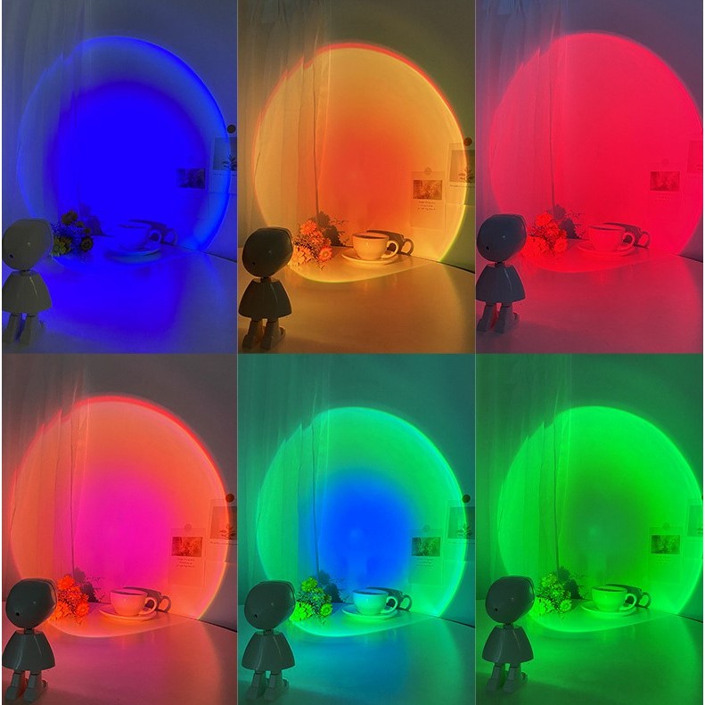 Lampa led cu proiectie apus de soare robotel cu cap magnetic,Vivimall, inaltime 13 cm, pentru dormitor, camera zi, conectare pe USB, rotire 360 grade - vivimall.ro