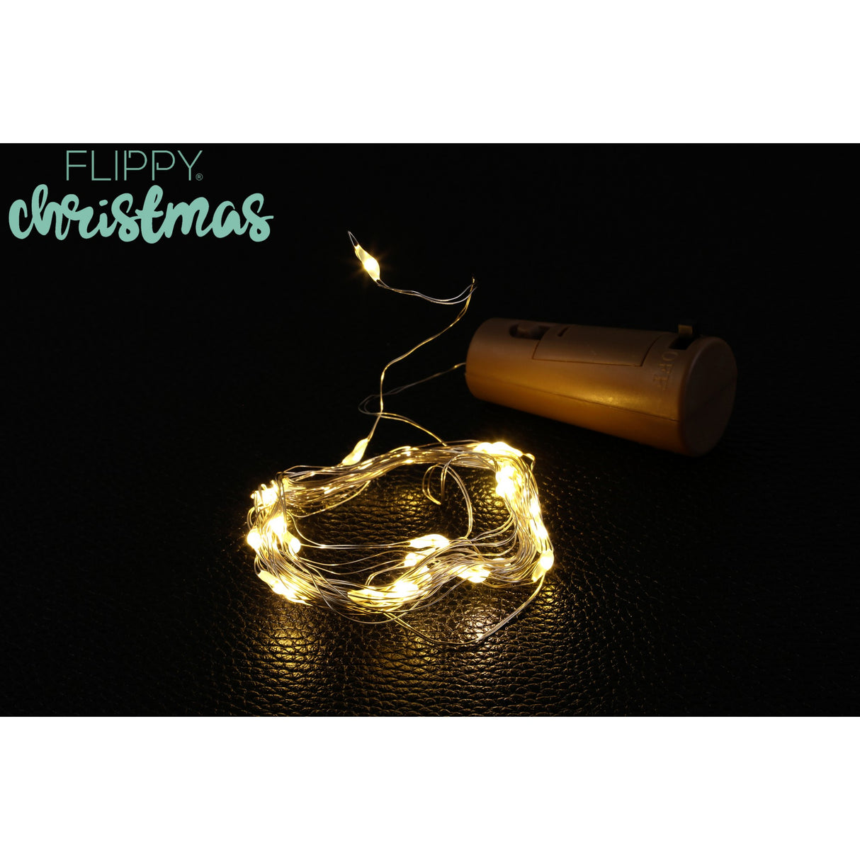 Instalatie Craciun, 1 metru, 10 LED-uri, alb cald,cu baterii,fir cupru, liniar, interior/exterior, Flippy - vivimall.ro