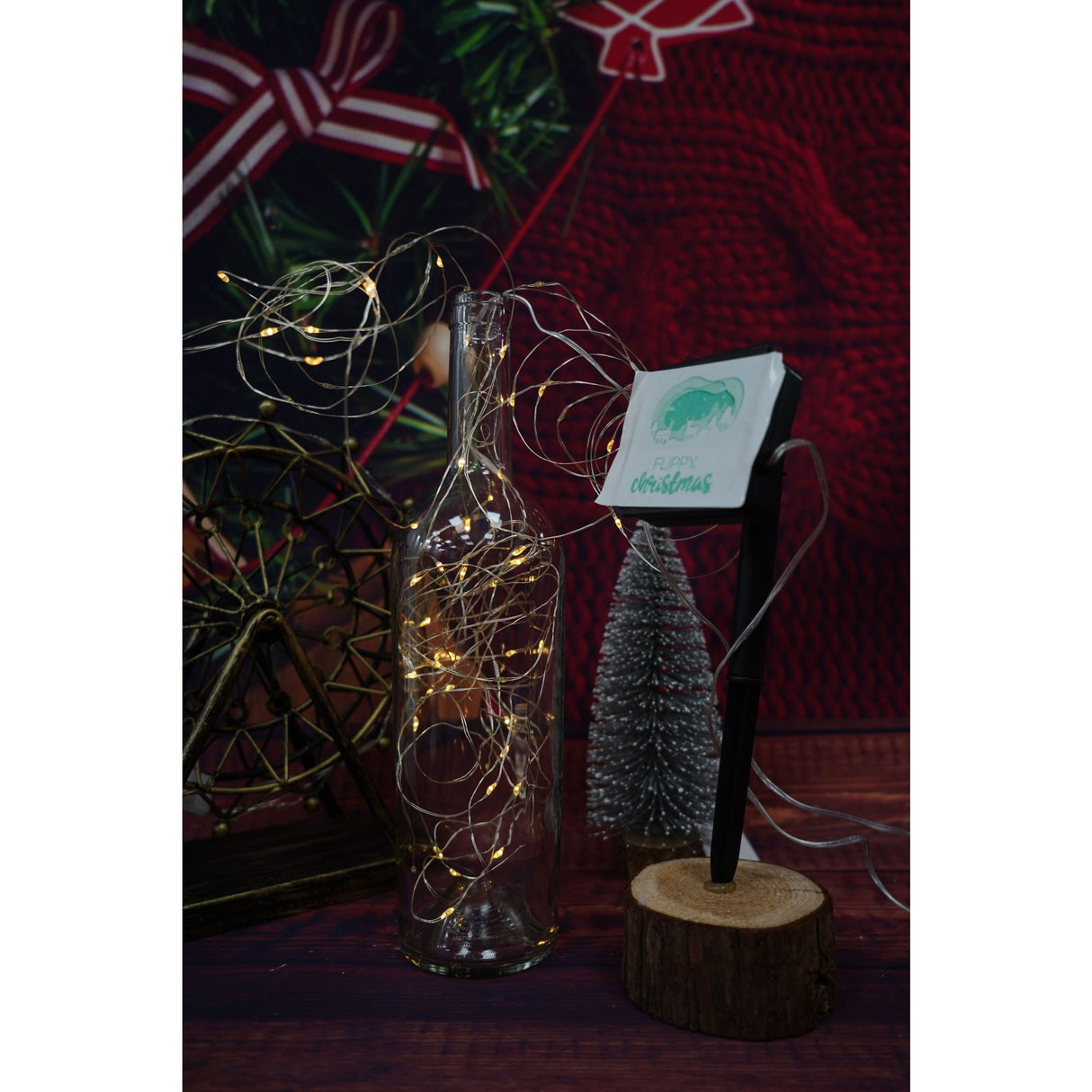 Instalatie Craciun, 10 metri, 100 de LED-uri, alb cald, cu energie solara, fir de cupru, liniar, interior/exterior, Vivimall - vivimall.ro