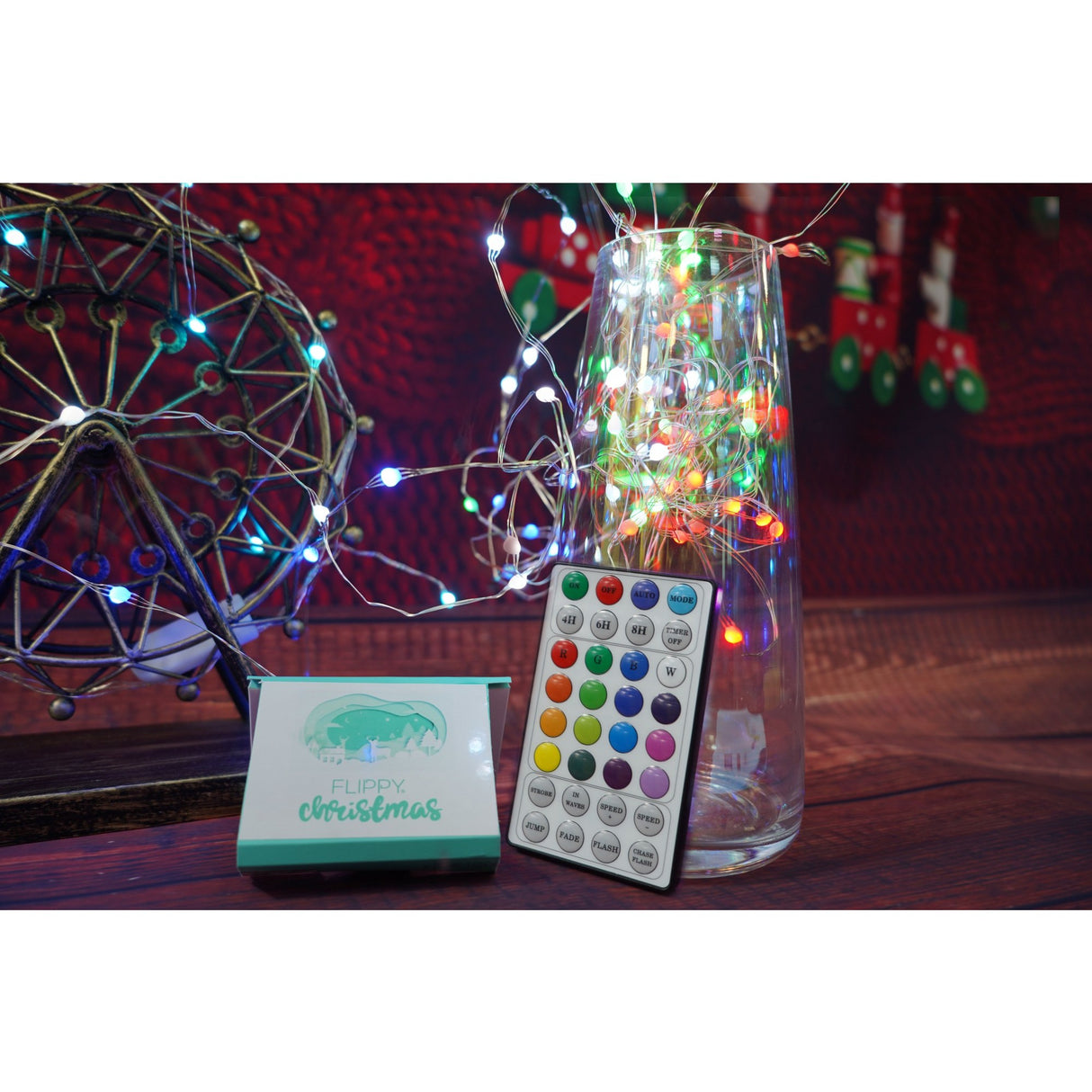 Instalatie Craciun, 10 metri, 100 LED-uri, telecomanda 32 de functii, multicolor RBG, fir cupru, USB, interior, Vivimall - vivimall.ro