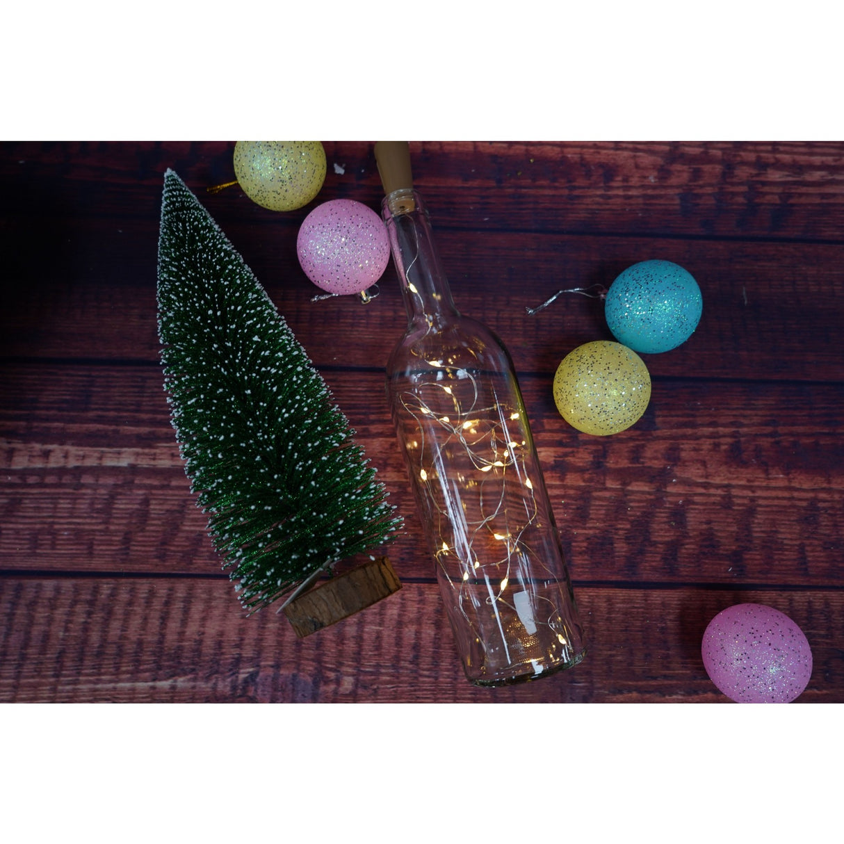 Instalatie de Craciun, Liniara, 2 m, Baterii, 20 LED-uri, Alb Cald, Fir Cupru, Interior/Exterior, Vivimall - vivimall.ro