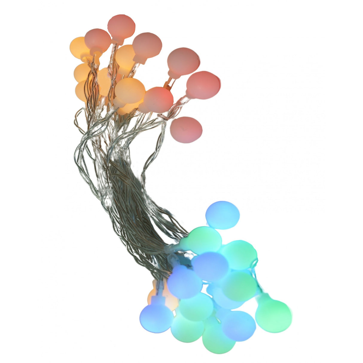 Instalatie Craciun, 3.5 m, 30 de LED-uri, multicolor RGB, model cu bilute, liniara, cu baterie, interior/exterior, Vivimall - vivimall.ro