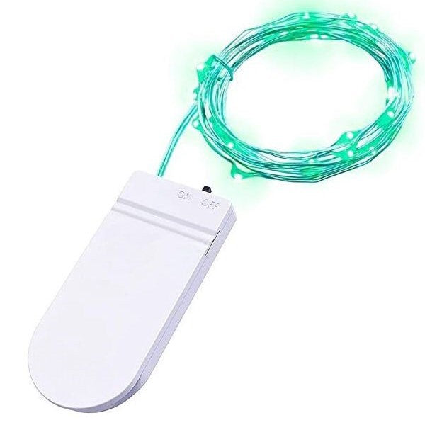Instalatie Craciun, 3 metri, 30 LED-uri, Verde, cu baterii, fir cupru, liniar, interior/exterior, Vivimall - vivimall.ro