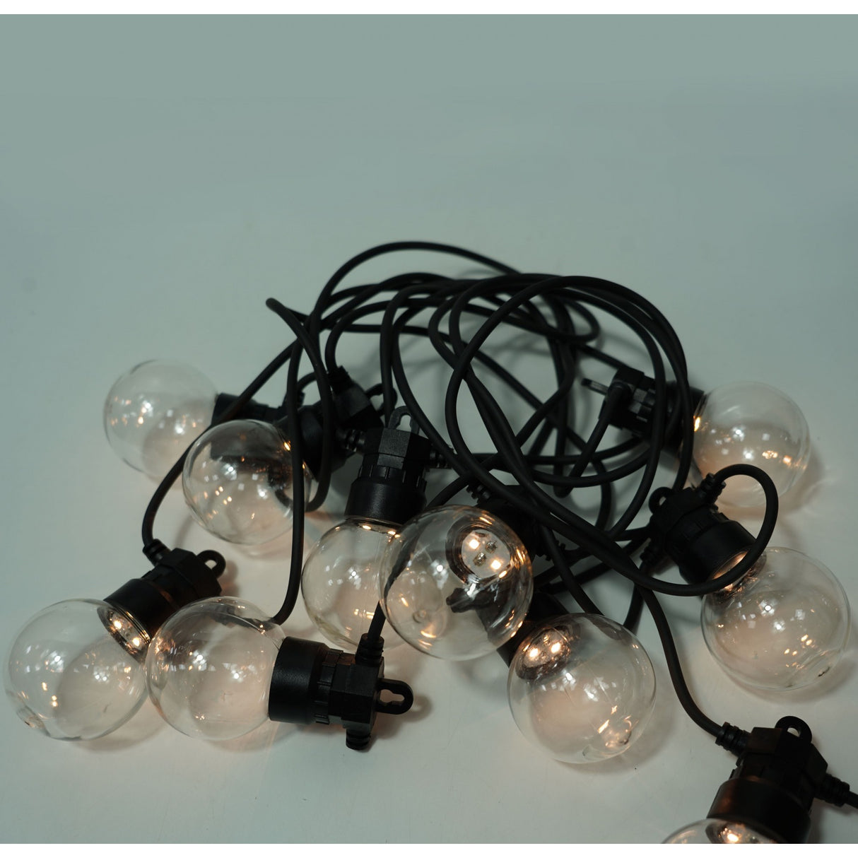 Instalație LED Crăciun interioară 10 becuri bulb alb-rece, montaj pe perete decorativ