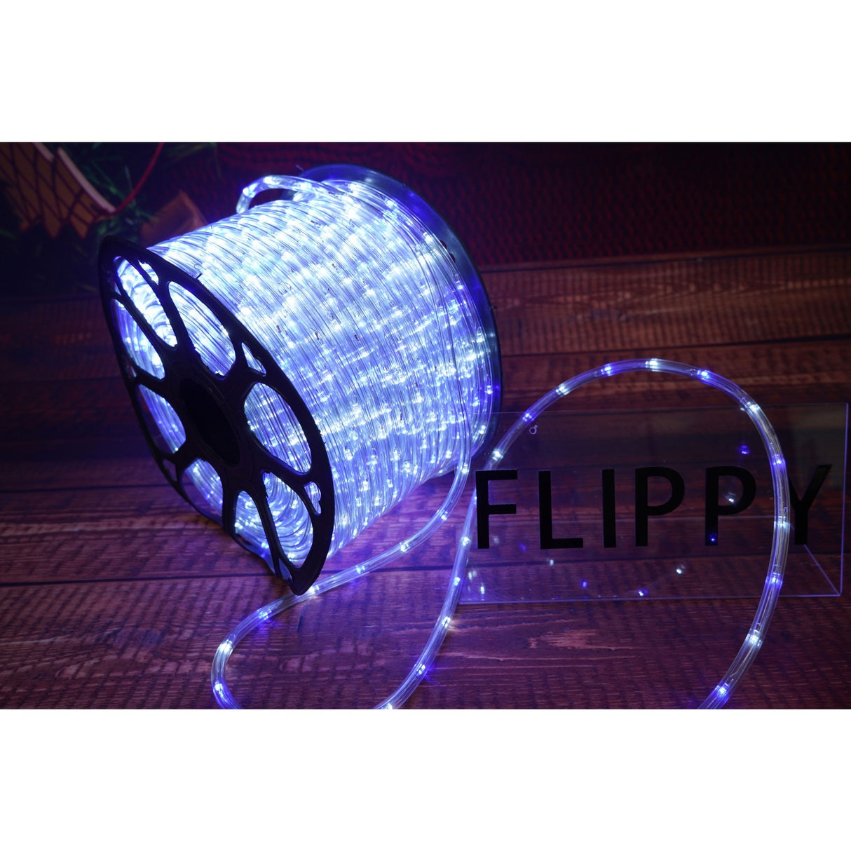 Instalatie Craciun, 6 m, 144 Led-uri, Furtun Luminos, Alb rece/ Albastru, Transformator, Sectionabila, 220 V, Vivimall - vivimall.ro