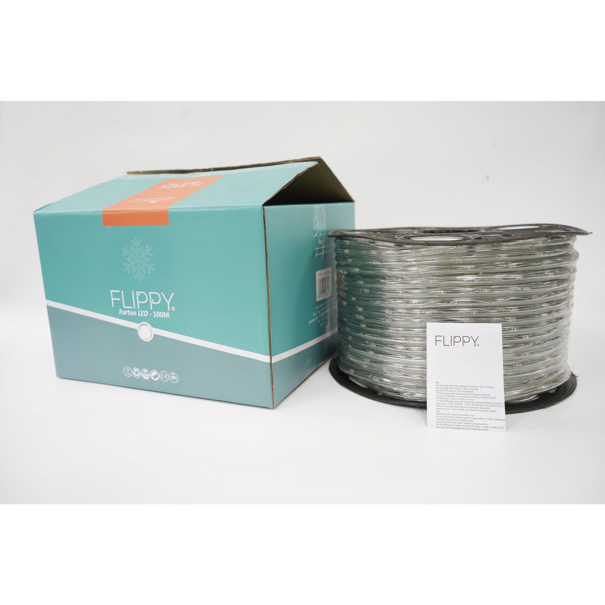 Instalatie Craciun, 8 m, 192 Led-uri, Furtun Luminos, Alb rece, Transformator, 8 jocuri de lumini, Sectionabila, 220 V, Vivimall - vivimall.ro