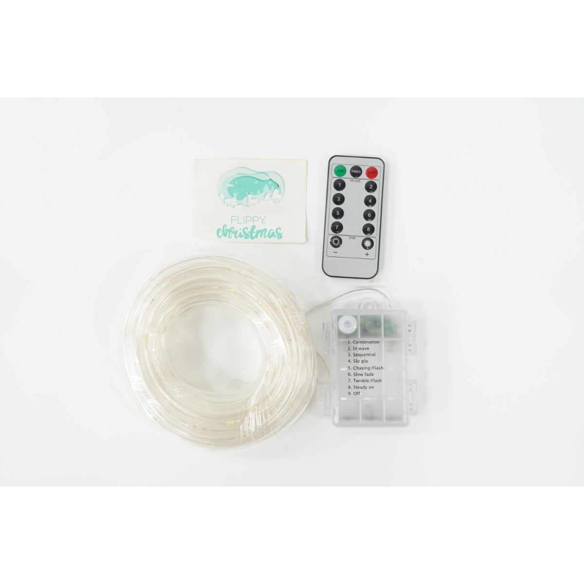 Instalatie Craciun Furtun Luminos Vivimall, 10 m, 100 LED-uri, Alb Cald, Baterii - vivimall.ro