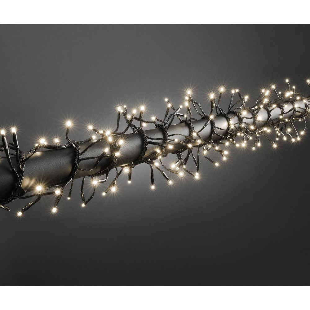 Instalatie Craciun Profesionala de Exterior IP65, 6 m, 60 Led-uri Mari ,Liniara, Alb cald, Interconectabila, Prelungitor 1.5 m inclus, Fir Negru, Vivimall - vivimall.ro