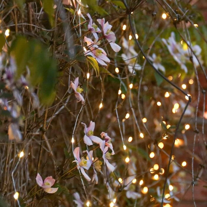 Instalatie Craciun Tip Turturi, IP44, 20 m, 572 Led-uri, Alb cald, 8 jocuri de lumini, 31V, Interconectabila, Prelungitor 5 m inclus, Fir Cupru, Vivimall, Interior/Exterior - vivimall.ro