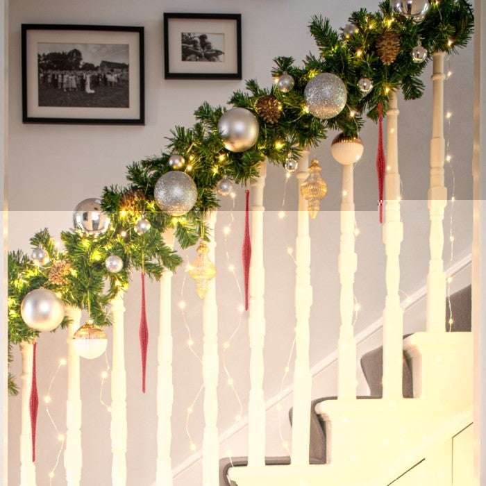 Instalatie Craciun Tip Turturi, IP44, 20 m, 572 Led-uri, Alb cald, 8 jocuri de lumini, 31V, Telecomanda inclusa, Interconectabila, Prelungitor 3 m inclus, Fir Cupru, Vivimall, Interior/Exterior - vivimall.ro