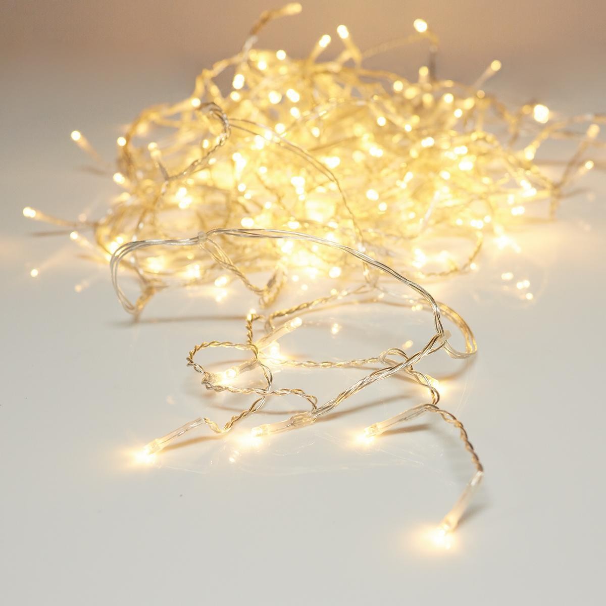 Instalatie Craciun Turturi, IP44, 9 m, 275 Led-uri ,Perdea Franjurata, Alb cald, 8 jocuri de lumini, Transformator 31 V, Putere 9 W cu telecomanda, Interconectabila, Interior/Exterior, Prelungitor 5 m inclus, Fir Transparent, Vivimall - vivimall.ro