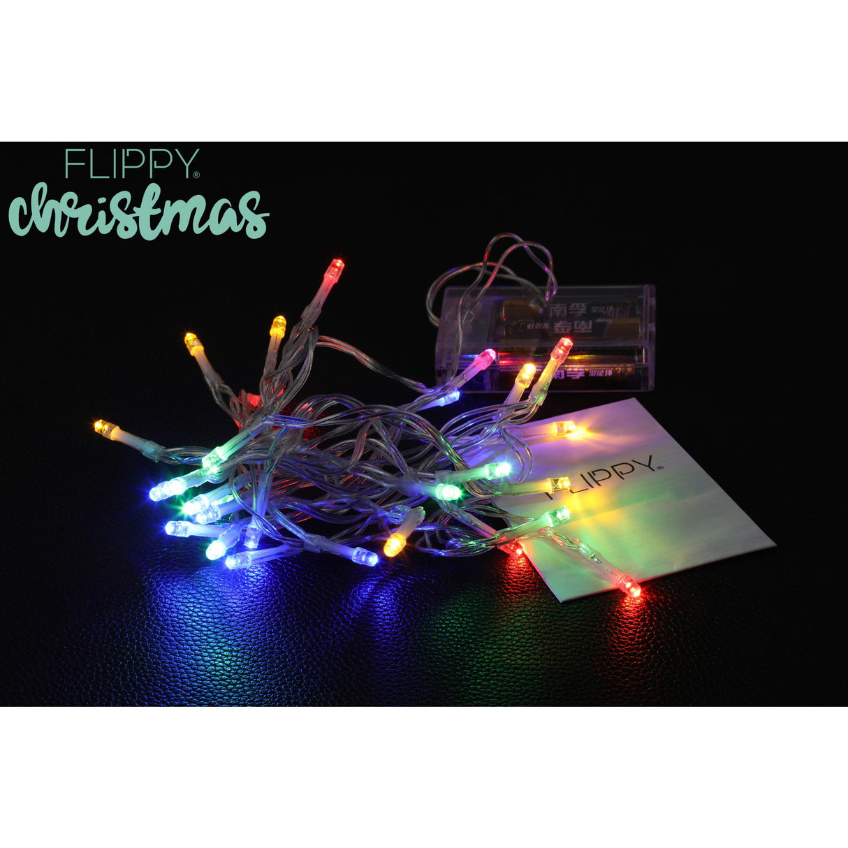 Instalatie de Craciun, Liniara, 1 m, Baterii, 10 LED-uri, Multicolor, 2 Jocuri de Lumini, Fir Transparent, Interior/Exterior, Vivimall - vivimall.ro