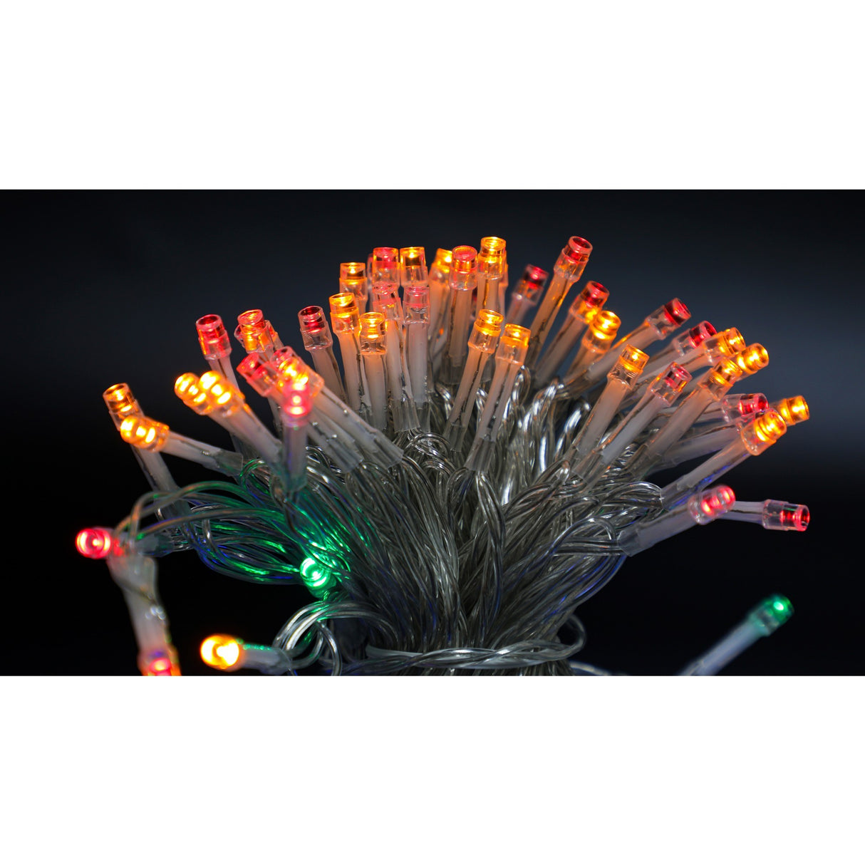 Instalatie de Craciun cu Baterii Tip Liniar, 2 jocuri de lumini, Fir Transparent 10 m 100 LED -uri, Multicolor, Resigilat - vivimall.ro