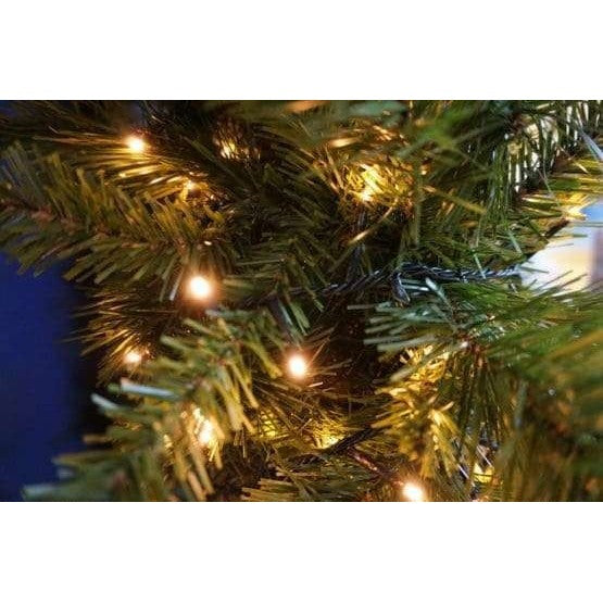 Instalatie de Craciun cu Baterii Tip Liniar, 2 jocuri de lumini, Fir Verde 3 m 30 LED -uri, Alb Cald - vivimall.ro