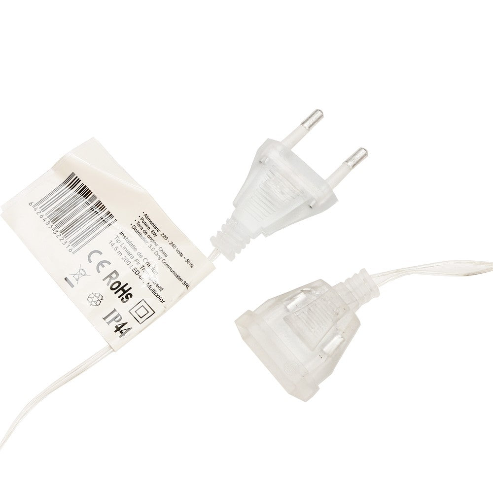 Instalatie de Craciun, Flippy®, Tip Liniara, 14.5 m, 200 LED-uri, Interconectabila, Multicolor - vivimall.ro