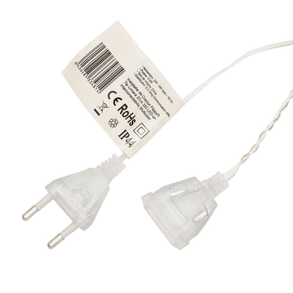 Instalatie de Craciun, Flippy®, Tip Liniara, 23 m, 320 LED-uri, Interconectabila, Multicolor - vivimall.ro