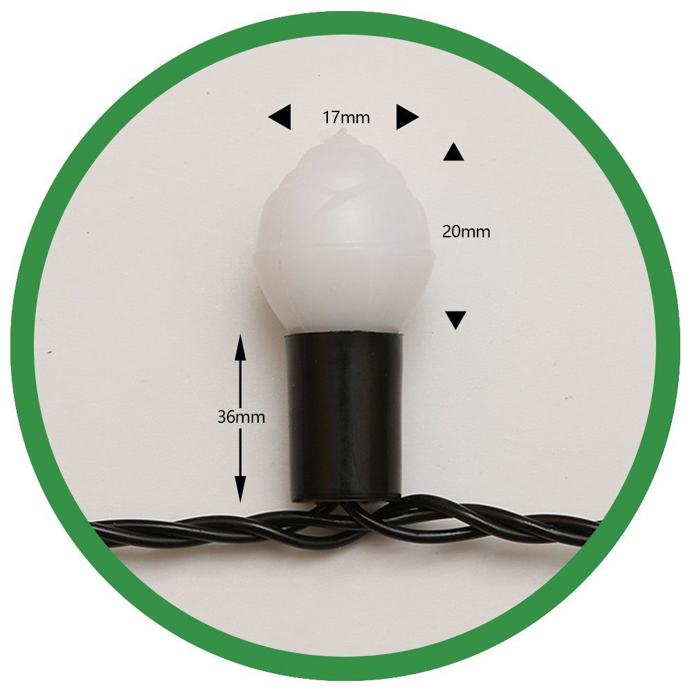 Instalatie de Craciun, Flippy®, Tip Liniara, 9 m, 40 LED-uri, Model Bulb, Interconectabila, Multicolor - vivimall.ro