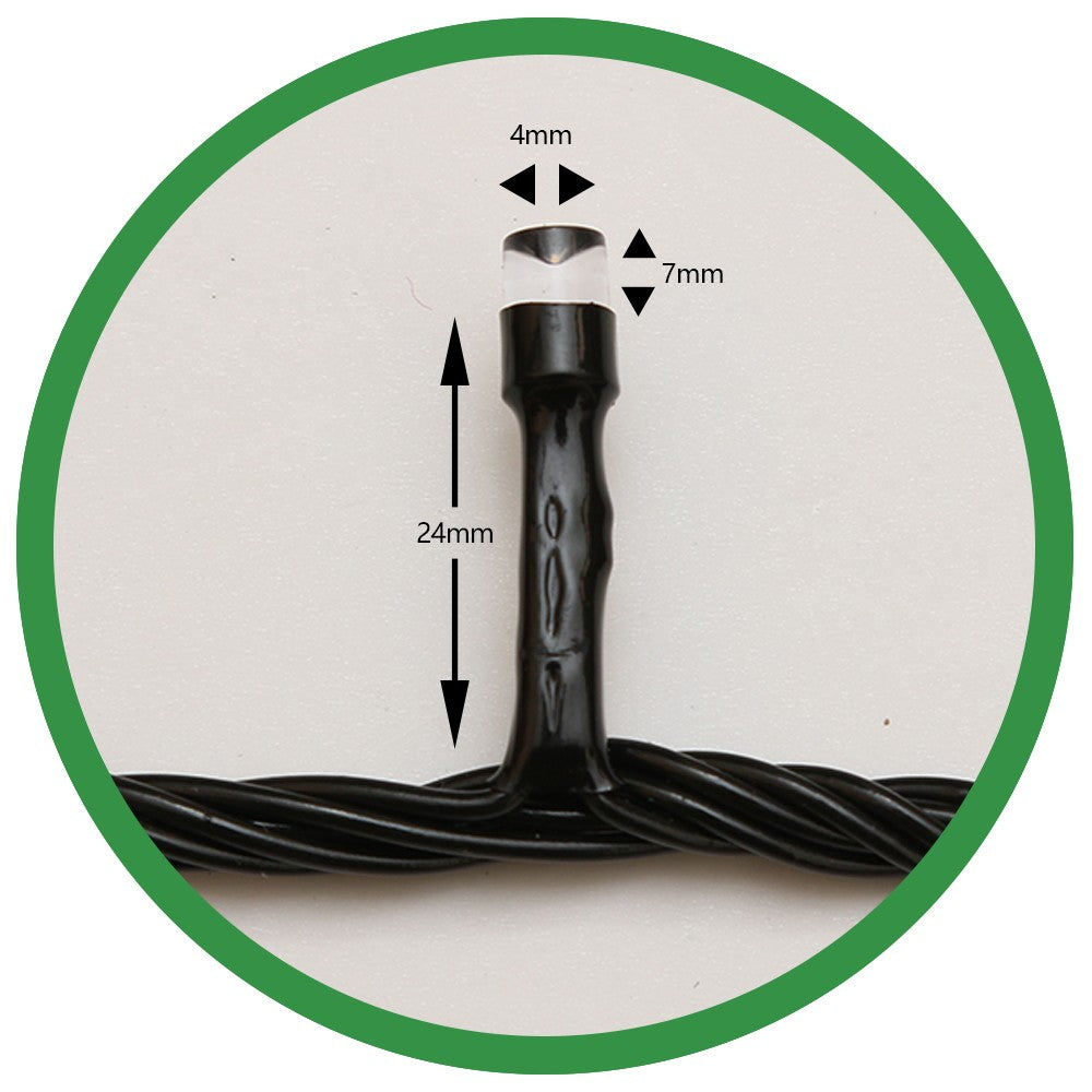 Instalatie de Craciun Flippy® Tip Liniara, Fir Negru, 24 m, 300 LED-uri, Interconectabila, Alb Cald - vivimall.ro