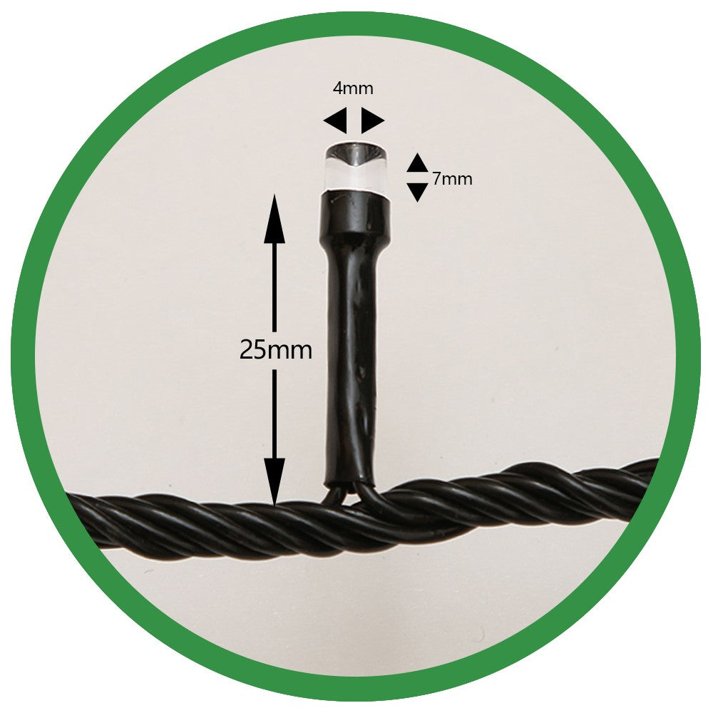 Instalatie de Craciun Flippy® Tip Liniara, Fir Negru, 24 m, 300 LED-uri, Interconectabila, Albastru - vivimall.ro