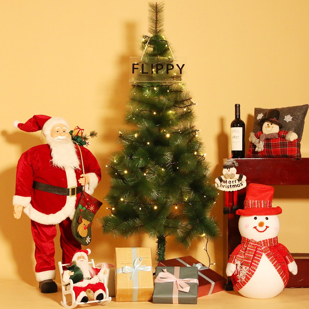 Instalatie de Craciun Flippy® Tip Liniara, Fir Negru, 9 m, 100 LED-uri Hexagonale, Interconectabila, Alb Cald - vivimall.ro