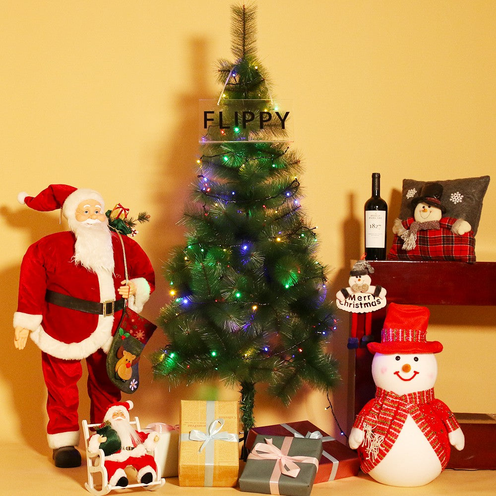 Instalatie de Craciun Flippy® Tip Liniara, Fir Negru, 9 m, 100 LED-uri Hexagonale, Interconectabila, Multicolor - vivimall.ro