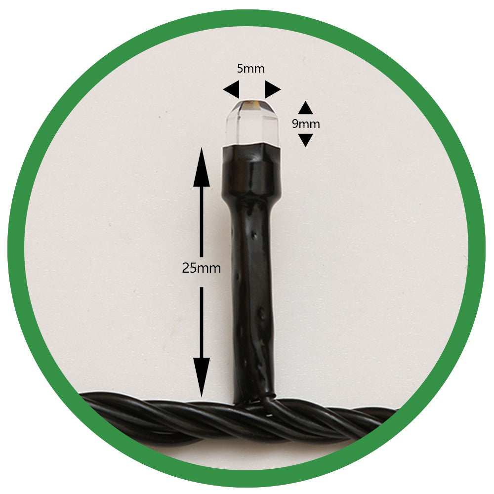 Instalatie de Craciun Flippy® Tip Liniara, Fir Negru, 9 m, 100 LED-uri Hexagonale, Interconectabila, Multicolor - vivimall.ro