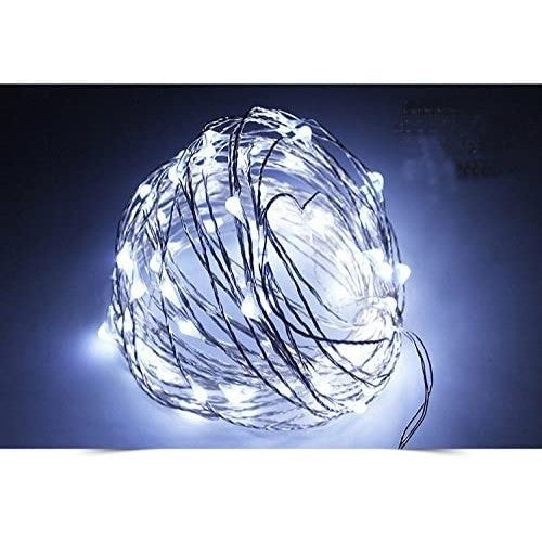 Instalatie de Craciun Liniara, Vivimall®, Tip Liniara, Fir Cupru, 8 Jocuri de Lumini, cu Telecomanda, 5 m, 50 Led-uri, Alimentare USB, 4.5V, Alb Rece