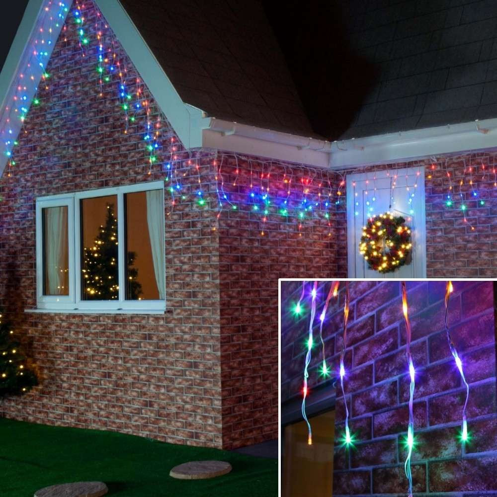 Instalatie de Craciun, Premium Flippy®, Tip Franjuri cu Flash, 6 m, 180 LED-uri, Interconectabila, Multicolor - vivimall.ro