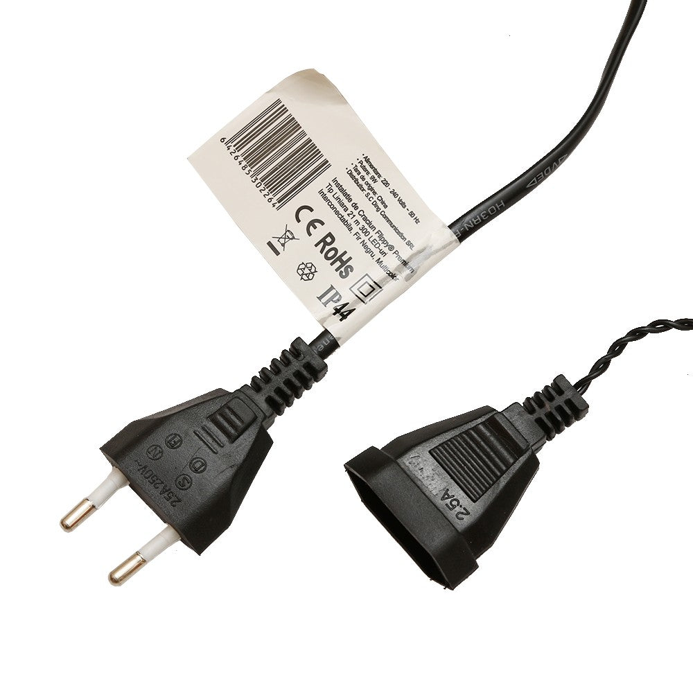 Instalatie de Craciun, Premium Flippy®, Tip Liniara, 21 m, 300 LED-uri, Interconectabila, Multicolor - vivimall.ro