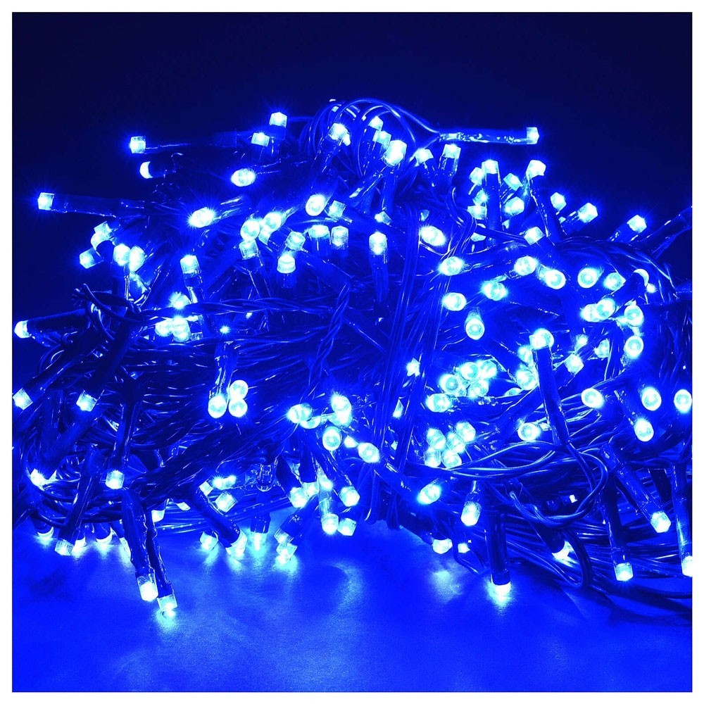 Instalatie Solara Craciun Turturi, IP44, 5 m, 143 Led-uri, Perdea Franjurata, albastru, 8 jocuri de lumini, cu Telecomanda, 31V, 250 mAh, Acumulator de 1200 mAh, Exterior, Prelungitor 5 m inclus, Fir Alb, Vivimall - vivimall.ro
