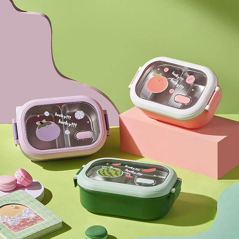 Cutie pentru Pranz sau Gustari, Vivimall, cu Doua Compartimente, pentru Copii si Adulti, Etansare, PP, Perfect pentru Scoala si Birou, 1000 mL, 22.5x14.5x8 cm, Mov - vivimall.ro