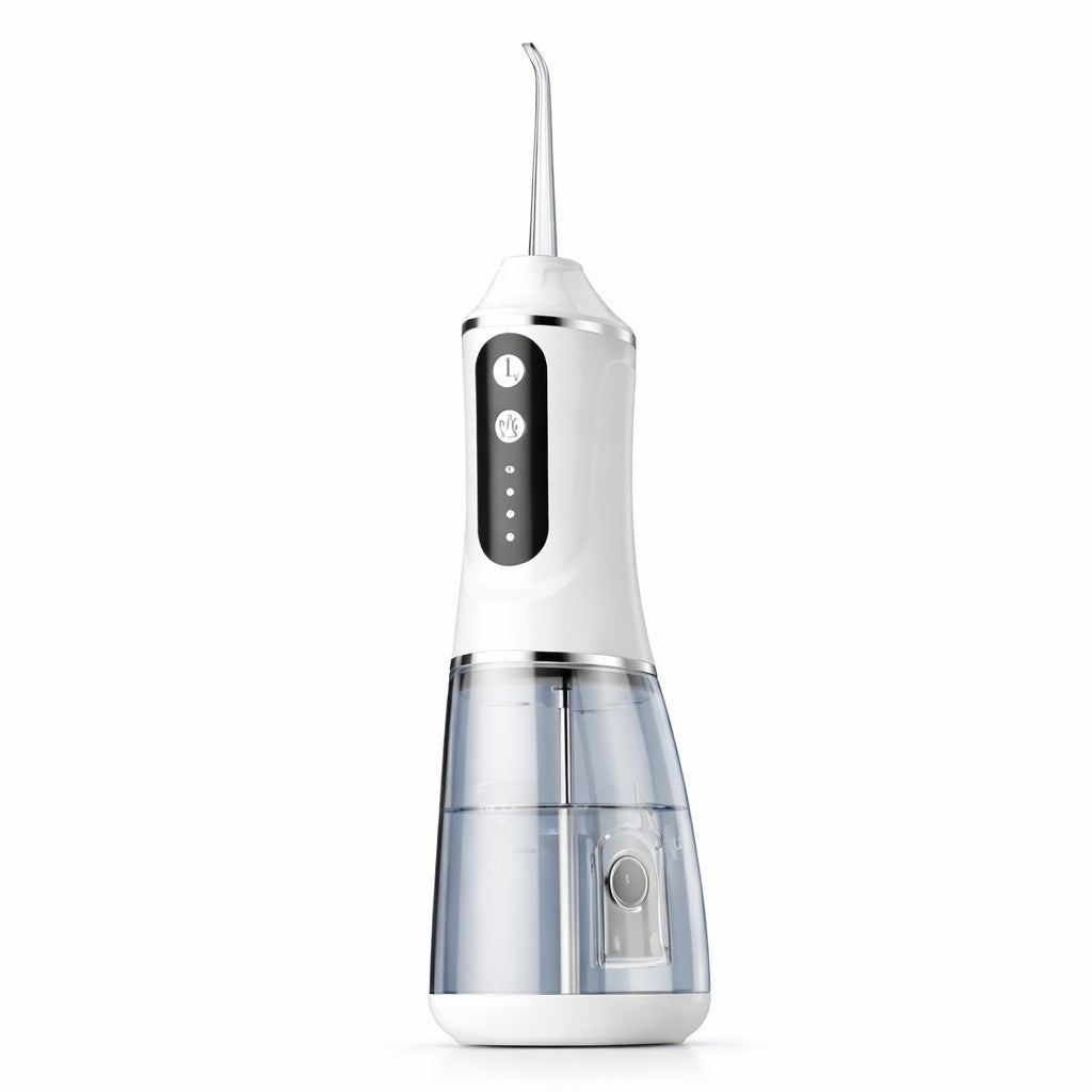 Irigator Bucal Electric, Flippy, Portabil, Dus Bucal pentru Curatare, Indepartare Tartru, 4 Capete, 25 x 8 x 8 cm, Alb - vivimall.ro
