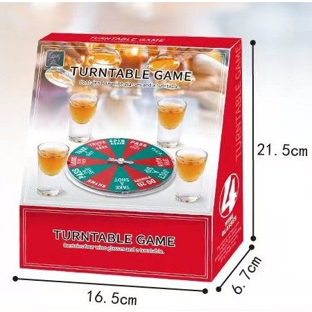 Joc de Baut Vivimall, Ruleta Norocoasa, cu 4 Pahare de Shot, +18 Ani, Rosu/Verde - vivimall.ro