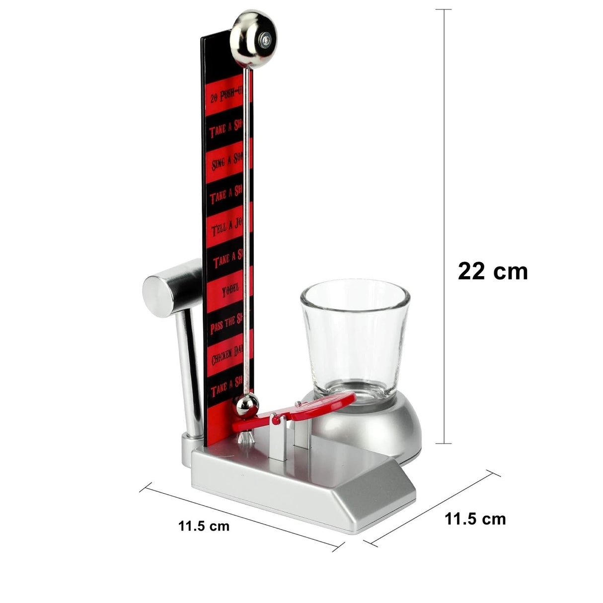 Joc de baut Hammershot cu Pahar Shot Vivimall, 22 cm, Material Sticla, Plastic, Fier, Multicolor - vivimall.ro