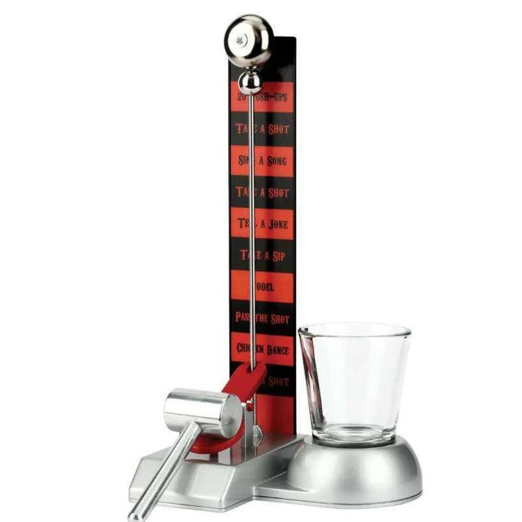 Joc de baut Hammershot cu Pahar Shot Vivimall, 22 cm, Material Sticla, Plastic, Fier, Multicolor - vivimall.ro