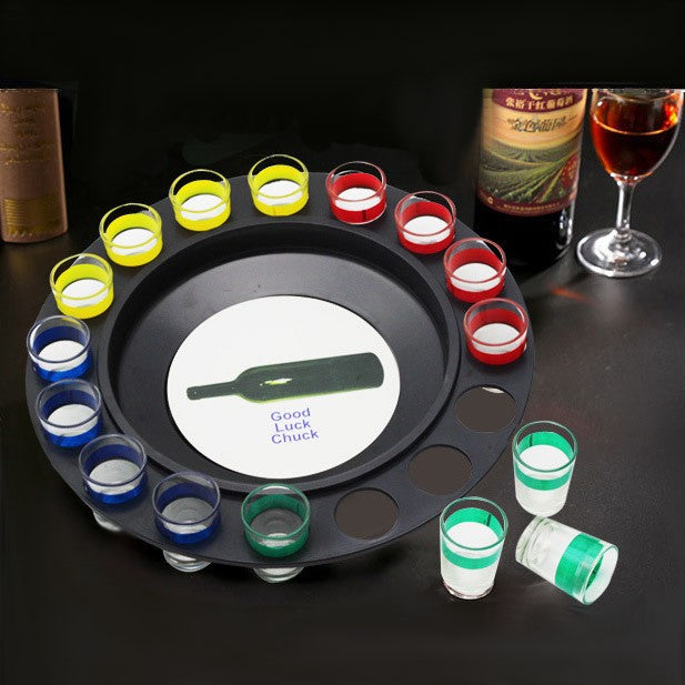 Joc de Societate "Adevar sau Provocare" Vivimall, Ruleta cu 16 pahare de Shot din Sticla, pentru Petreceri, Distractie, Cadouri, Multicolor - vivimall.ro