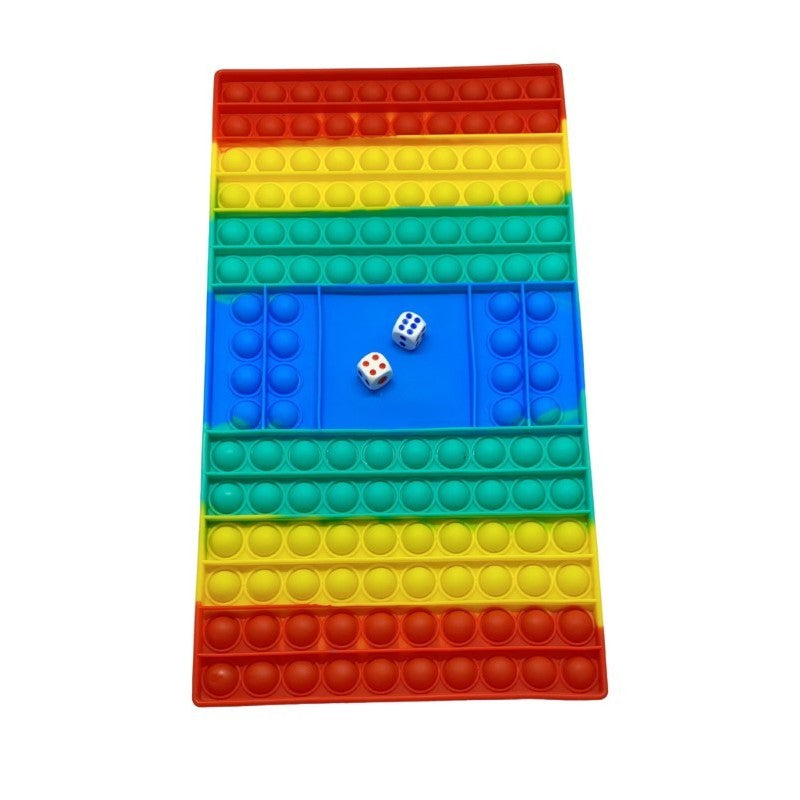 Joc din silicon interactiv antistres cu zaruri, Pop it Now and Flip It, Multicolor - vivimall.ro