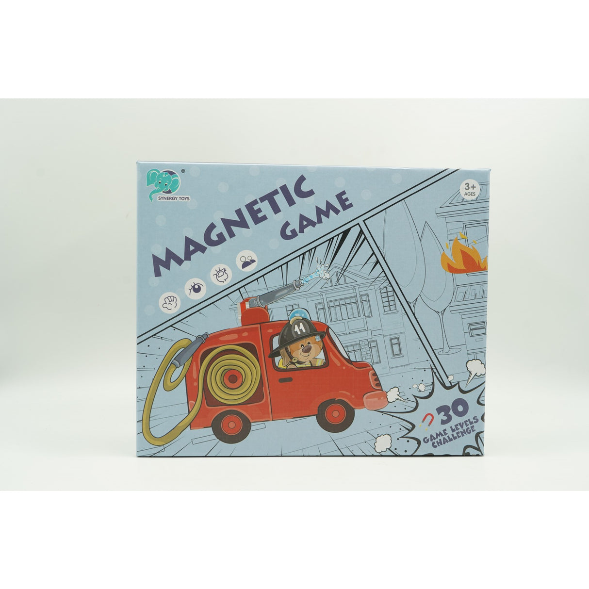 Joc educativ magnetic de interconectare, micul pompier, 15 nivele, 9 carti, pentru copii, +3 ani, multicolor - vivimall.ro