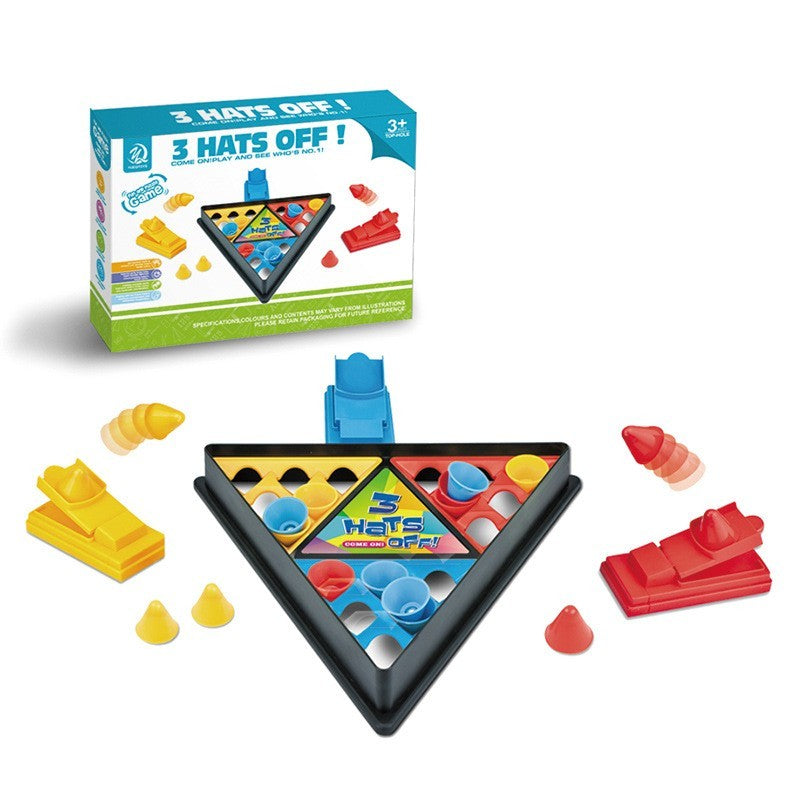 Joc Interactiv pentru Copii, Vivimall, 3 Hats Off, Tabla de Joc, Figurine Palarii, +3 Ani, Multicolor - vivimall.ro