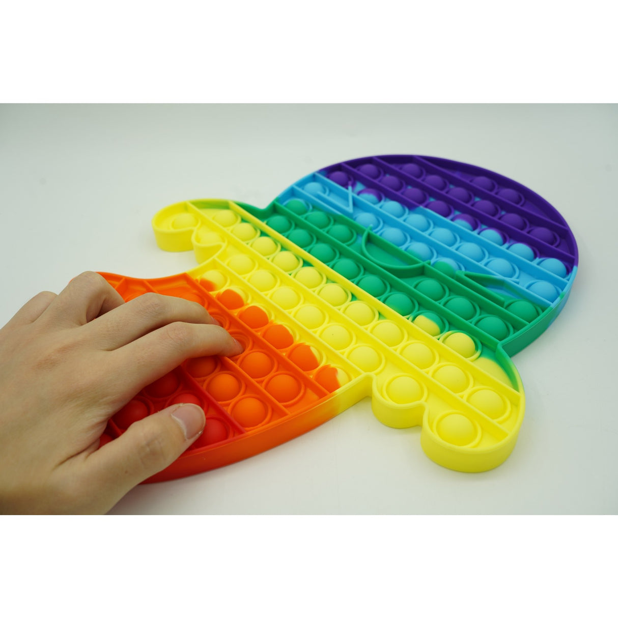 Jucarie antistres din silicon Vivimall, Pop it Now and Flip It , 30x24 cm, Fantoma ,Multicolor - vivimall.ro